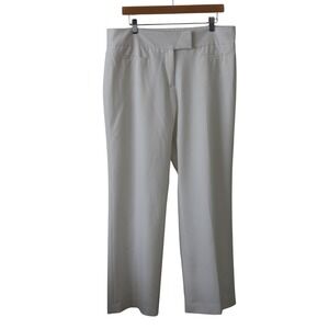 Ruby Road Dress Pants Women Plus Size 14 White/Ivory Single Pleat Lined